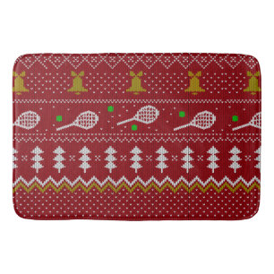 Tapete De Banheiro Tênis Natal Doce Padrão Vermelho