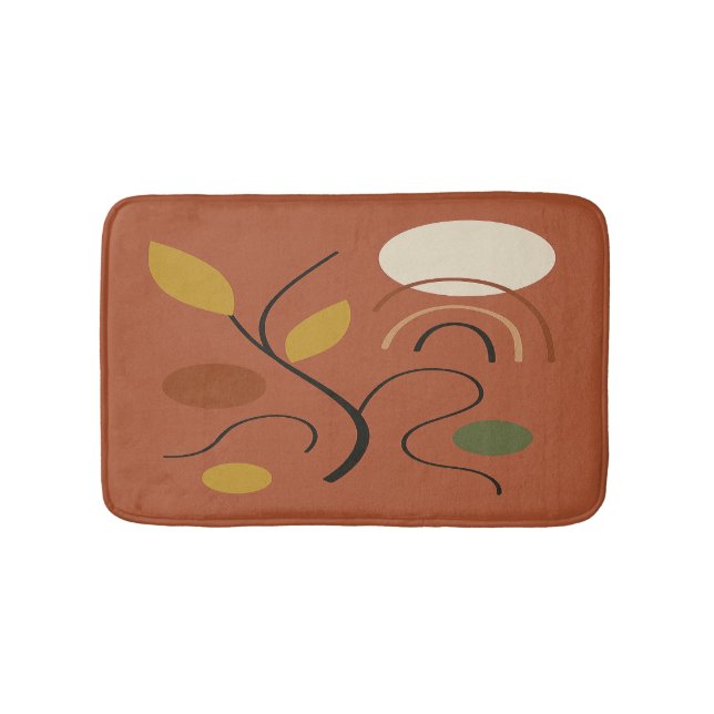 Tapete De Banheiro Terracotta Golden Leaves Contemporary Design  (frente)