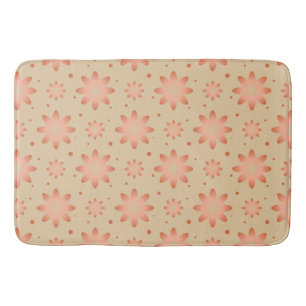 Tapete De Banheiro Terracotta laranja e areia bege delicada margarida