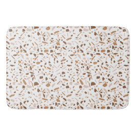 Tapete De Banheiro Terrazzo Brown e Beige White