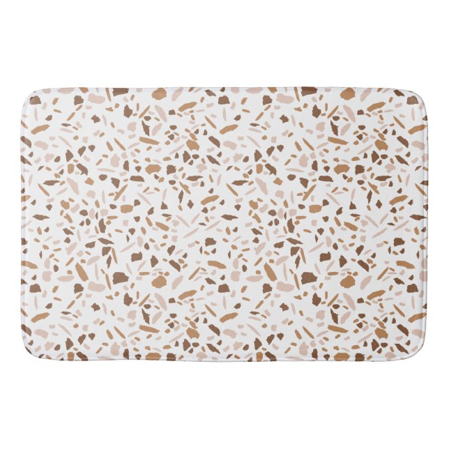 Tapete De Banheiro Terrazzo Brown e Beige White (Frente)