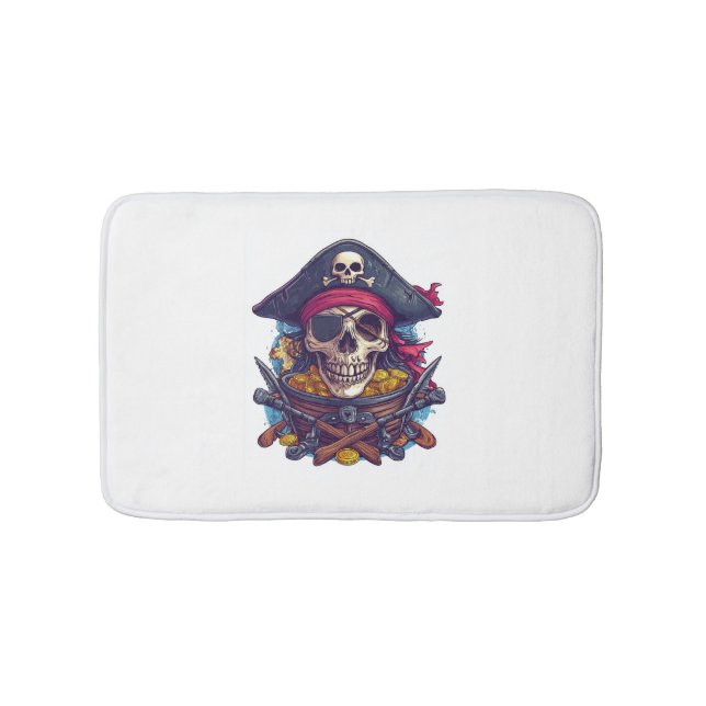 Tapete De Banheiro Tesouro do Crânio Pirata (frente)