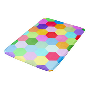 Tapete De Banheiro Teste padrão colorido do hexágono