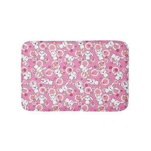 Tapete De Banheiro teste padrão cor-de-rosa do kawaii