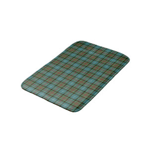 Tapete De Banheiro Teste padrão da xadrez da cerceta do Tartan de