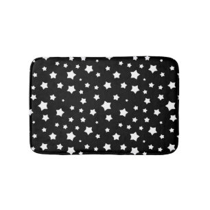 Tapete De Banheiro Teste padrão de estrelas preto e branco