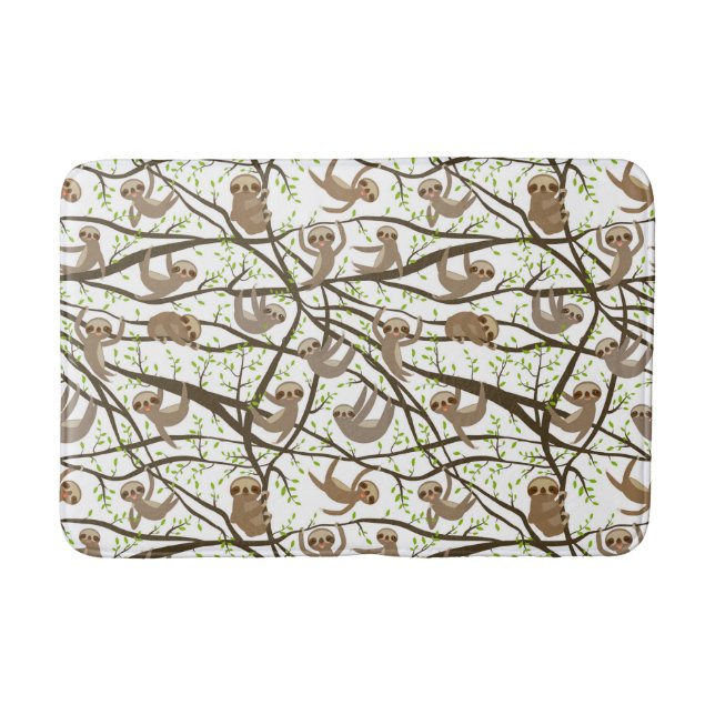 Tapete De Banheiro Teste padrão de sorriso da preguiça (Frente)