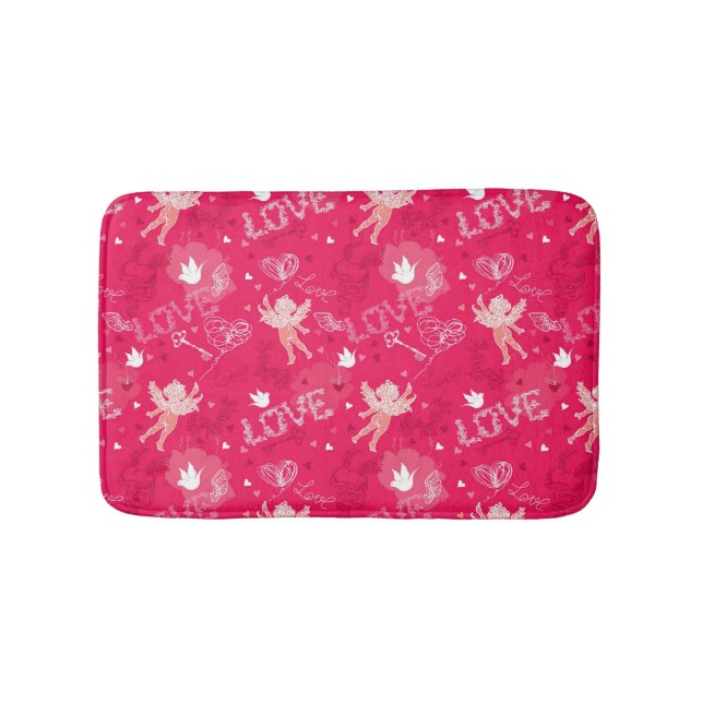 Tapete De Banheiro Teste padrão do dia dos namorados com Cupido (frente)