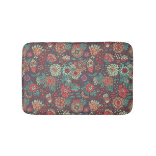 Tapete De Banheiro Teste padrão floral colorido no estilo dos