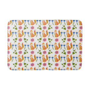 Tapete De Banheiro Teste padrão floral Foxy Pastel bonito