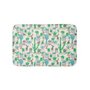 Tapete De Banheiro Teste padrão floral natural bonito dos cactos