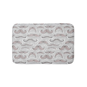 Tapete De Banheiro Teste padrão na moda do bigode