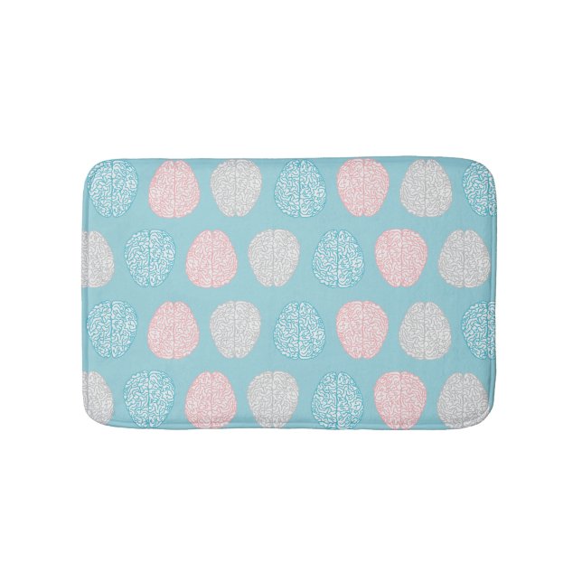 Tapete De Banheiro Teste padrão Pastel Brainy (cérebros Pastel (frente)