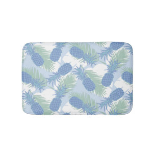 Tapete De Banheiro Teste padrão Pastel tropical do abacaxi
