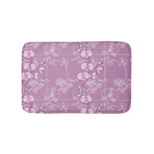 Tapete De Banheiro Teste padrão roxo da orquídea