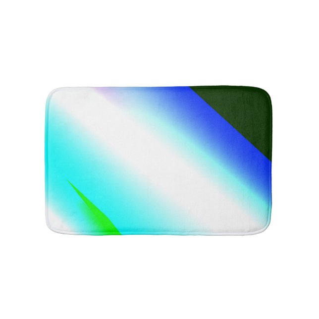 Tapete De Banheiro Texto azul verde do arco-íris abstrato (frente)