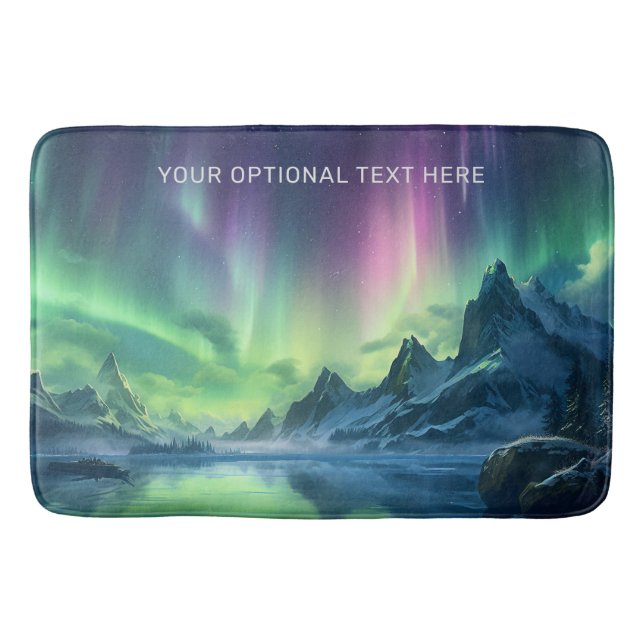 Tapete De Banheiro Texto personalizado Aurora Borealis (Frente)