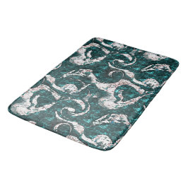 Tapete De Banheiro Textura de manchas brancas misturadas em aquamarin