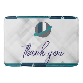 Tapete De Banheiro Thank you & Logo white