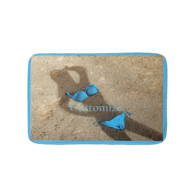 Tapete De Banheiro Thunder_Cove da Areia de Bikini Azul (frente)