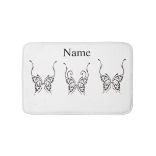 Tapete De Banheiro Thunder_Cove da Tatuagem de Borboleta Estilizada