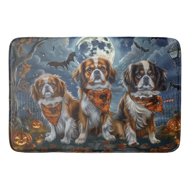 Tapete De Banheiro Tibetano Spaniel Halloween Spooky (Frente)