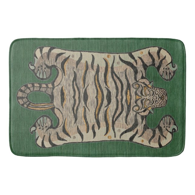 Tapete De Banheiro Tibetano Tiger Bath Mat Green (Frente)