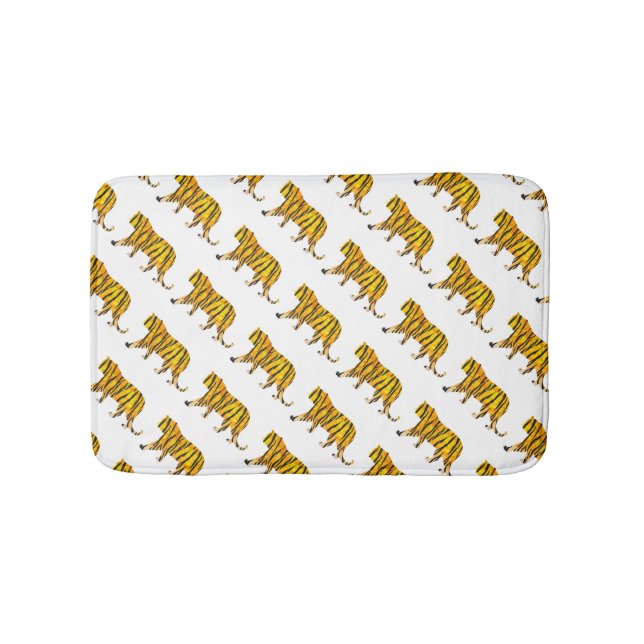 Tapete De Banheiro Tiger preto e laranja (frente)