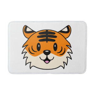 Tapete De Banheiro Tigre de Cartoon Sorridente