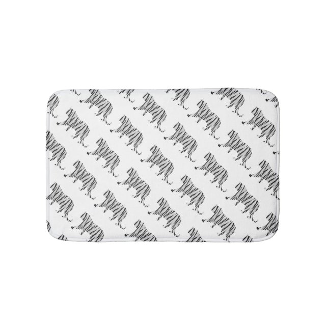 Tapete De Banheiro Tigre de silicone preto e branco (frente)