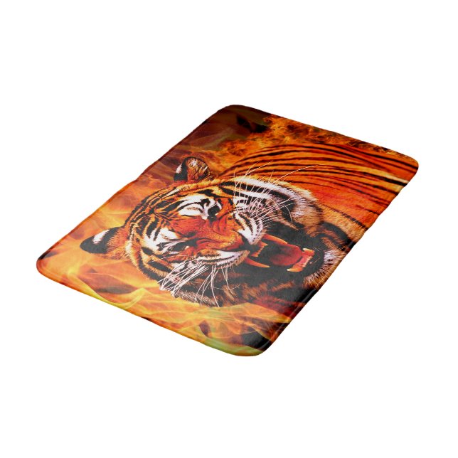 Tapete De Banheiro Tigre e chama (Angulado)