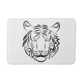 Tapete De Banheiro Tigre Tribal Negro e Branco