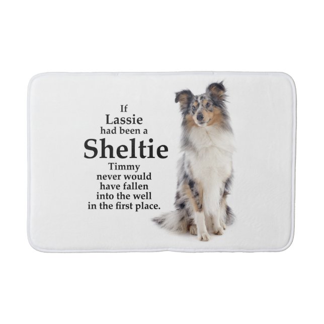 Tapete De Banheiro Timmy Blue Merle Sheltie Bath Mat (Frente)