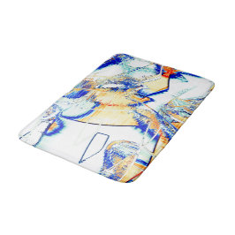 Tapete De Banheiro Tinta cortada no, imagem com mancha laranja, azul 