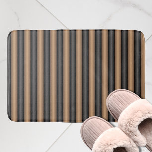 Tapete De Banheiro Tiras castanhas torradas com Na moda moderno com p