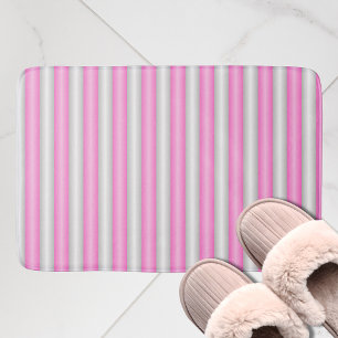 Tapete De Banheiro Tiras Rosa Neon Modernas com Efeito 3D