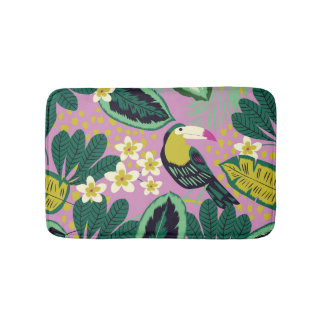 Tapete De Banheiro Tocantes Tropicais: Padrão de Flor