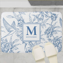 Toile de Jouy Azul Monograma Nome Francês
