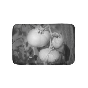 Tapete De Banheiro Tomates De Jardim A Preto E Branco