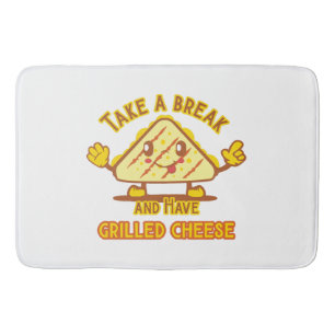 Tapete De Banheiro Tome uma pausa e coma queijo grelhado