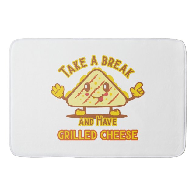 Tapete De Banheiro Tome uma pausa e coma queijo grelhado (Frente)