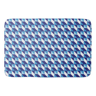 Tapete De Banheiro Tons Retrô de Azul Geométrico Triângulo Abstrato