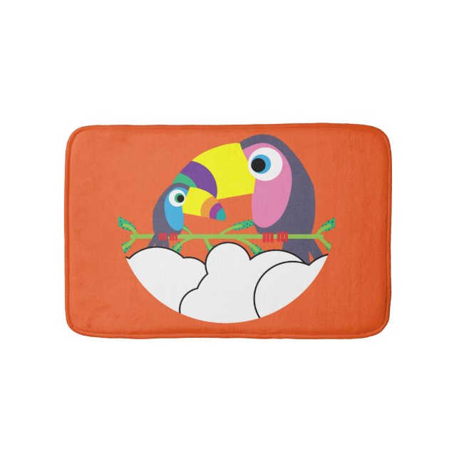 Tapete De Banheiro Toque bonito | Toucans de amor | Aves Engraçadas M (frente)