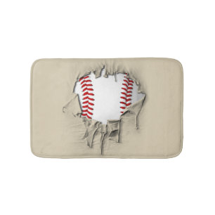 Tapete De Banheiro Torn Baseball