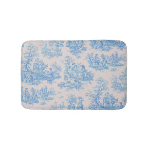 Tapete De Banheiro Tornozelo azul-floral