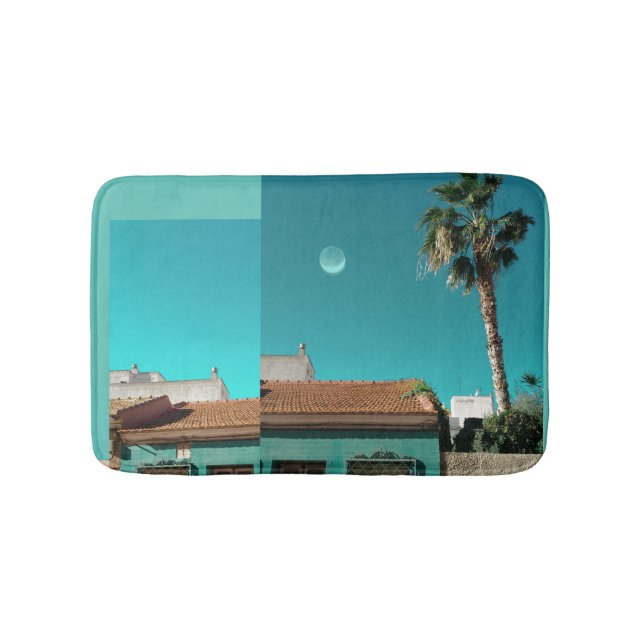 Tapete De Banheiro Torrevieja em Laranja e Turquesa (frente)