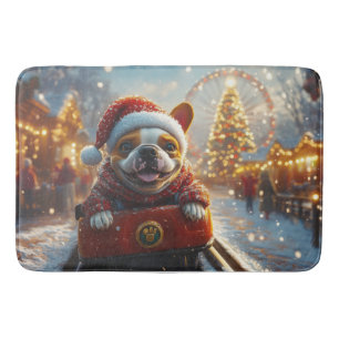 Tapete De Banheiro Touro Terrier Cachorro Porta copos Natal