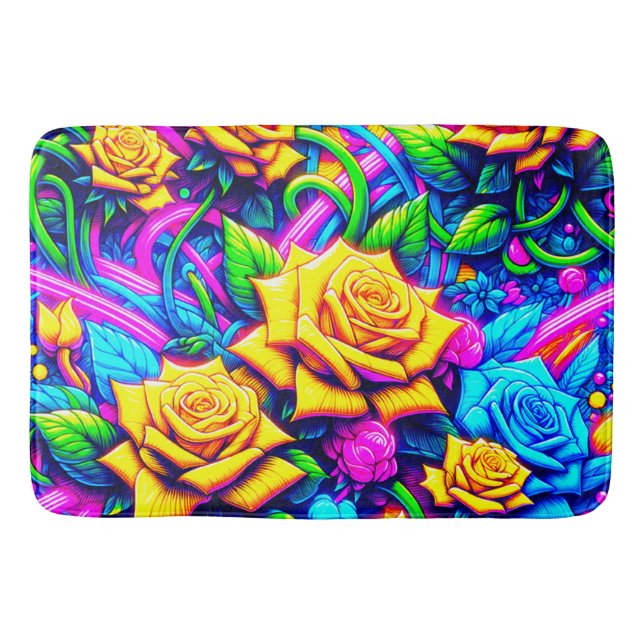 Tapete De Banheiro Trabalho de arte rosa (Frente)