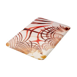 Tapete De Banheiro Traços curvos em castanho-vermelho cruzado, efeito