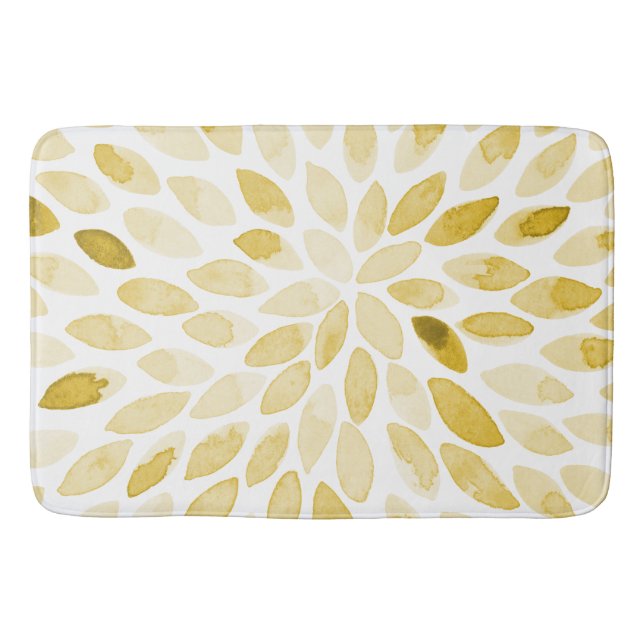 Tapete De Banheiro Traços de pincel amarelo de aquarela (Frente)